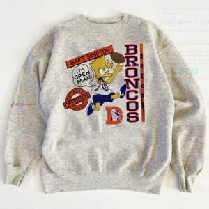 Simpsons Denver Broncos Nfl Graphic Crewneck Sweatshirt